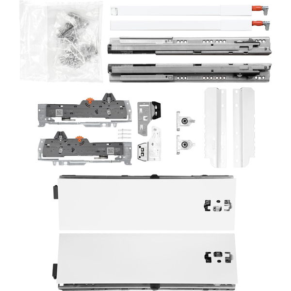 vasalat BLUM Tandembox Set Modell K mit Reling D KB bis 600mm – weiß