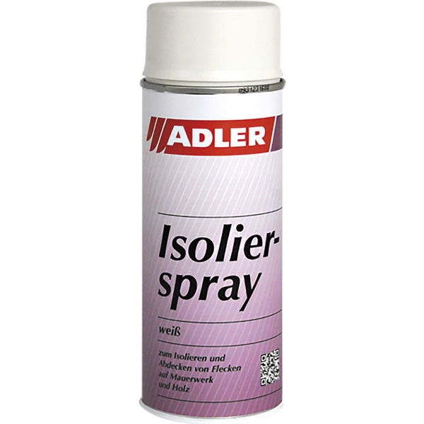 Adler Isolierspray – effektiver Grundierspray ideal zum Isolieren und Abdecken von Nikotin und Wasserflecken, weiß 400ml