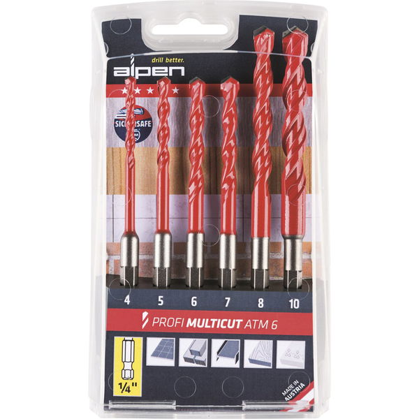 ALPEN HM-Universalbohrer Satz Profi-Multicut 1/4″Sechskantschaft