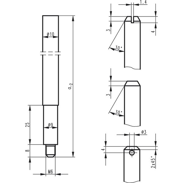 BKS Treibriegelstange 9006 unten