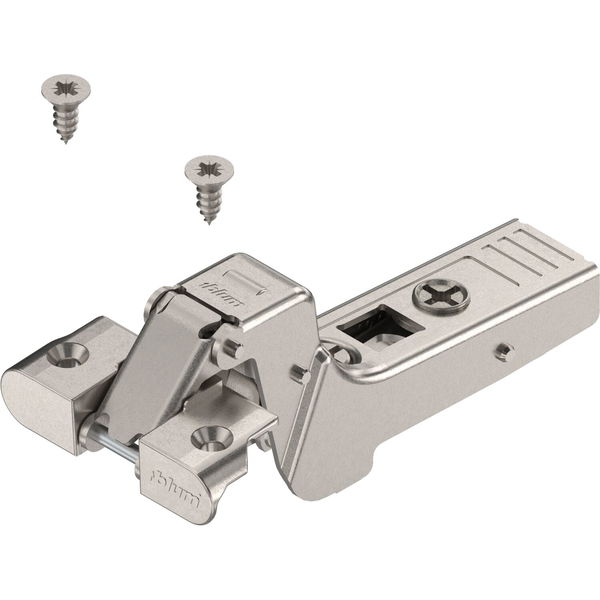BLUM CLIP top Alurahmenscharnier 95°, 18 mm gekröpft mit Feder, Schrauben