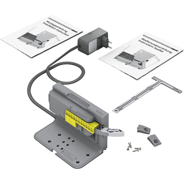 Blum Servo Drive uno für stehende Mülltrennsysteme – lässt die Abfalleimer herausfahren, staubgrau