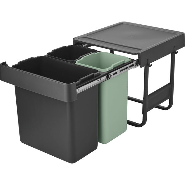 BRABANTIA Einbau-Abfallsammler Sort & Go Kunststoff ausziehbar