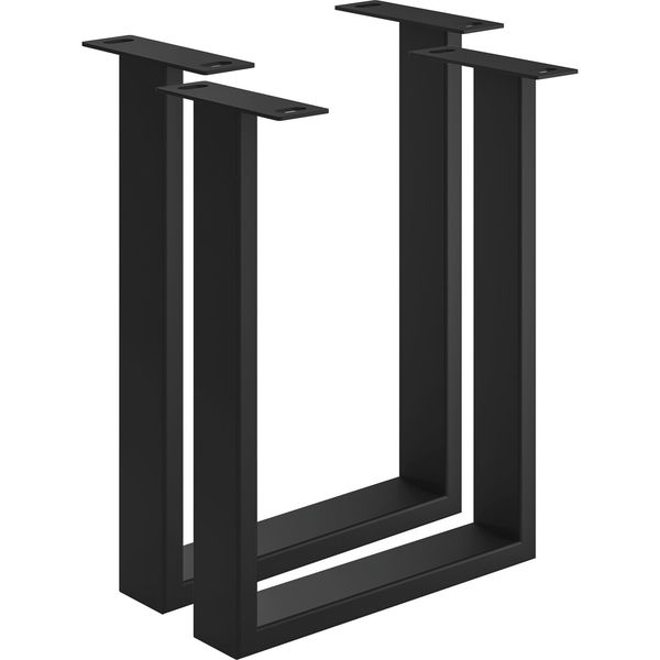 Bankkufe Etsi U-Form 320 mm Stahl schwarz pulverbeschichtet strukturiert – RAL 9005 – mit Verstellgleiter – 2er-Set