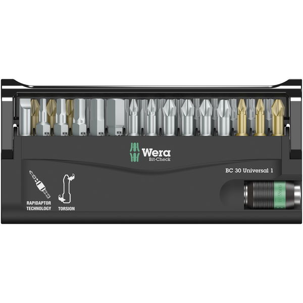 WERA Bit-Check 30 Universal 1 mit Rapidaptor 30-teilig