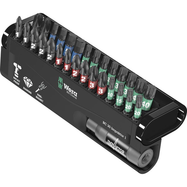 WERA Bit-Check 30 Impaktor 1 Phillips/ Pozidriv/Torx® /ISK 30-teilig