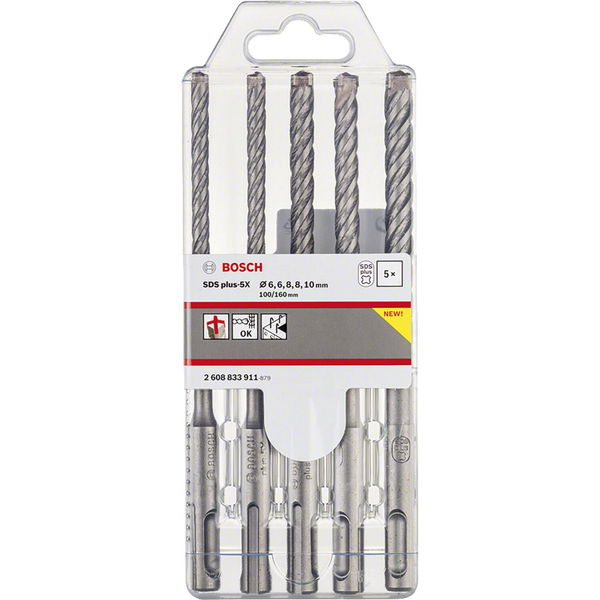 BOSCH SDS-Plus p5X Hammerbohrer-Satz HM  ø 6-10 mm 5-teilig