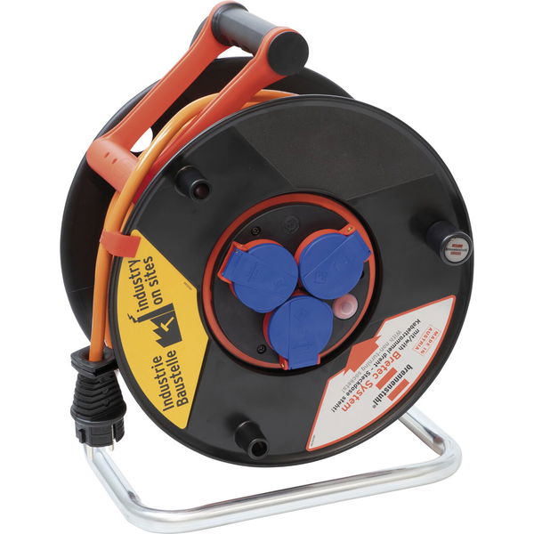 Brennenstuhl Kabeltrommel 25m Garant ST290+Bretec – 3G1,5 mit Cablepilot, 3 Steckdosen, IP44