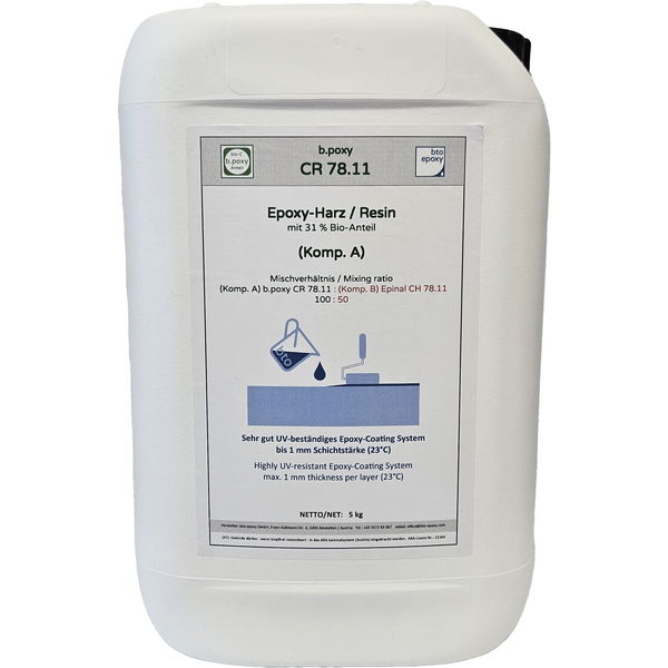 Bio Epoxidharz mit Härter UV beständig – Gießharz für Bodenschichten 0,5-1,5mm, Set 5kg + 2kg