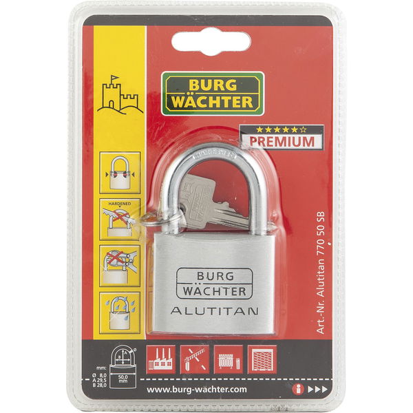 BURG-WÄCHTER Vorhangschloss 770 Alutitan