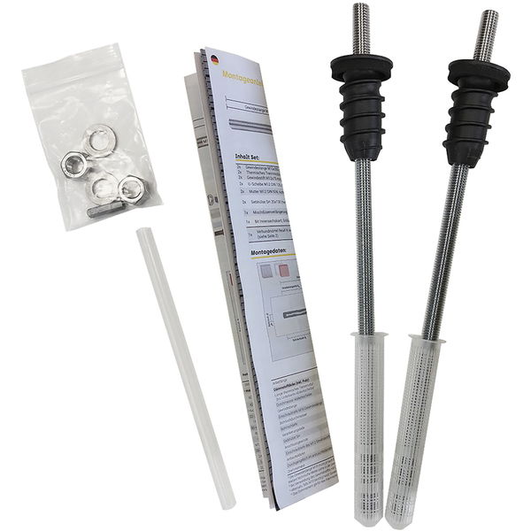 Celo Resitherm Gewindestangen M12 Stahl verzinkt Länge 295mm mit Anschlussgewinde M12x70mm Edelstahl A4 – 2er Set