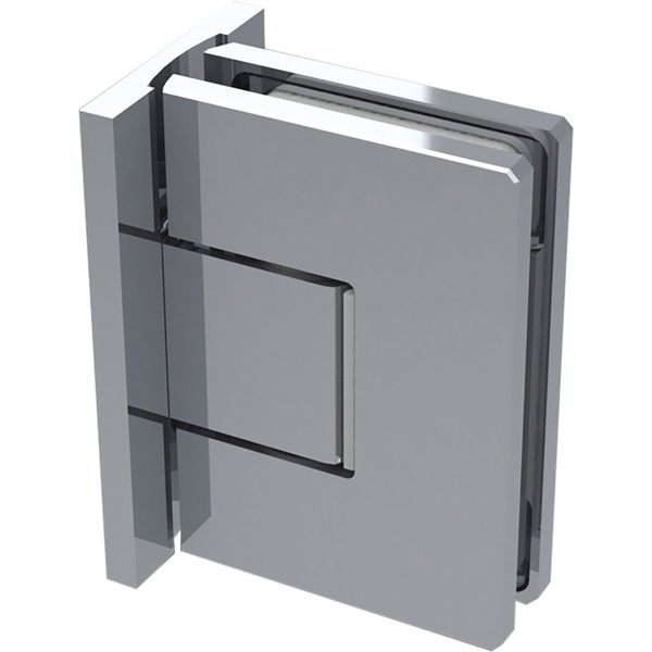 Duschtür Scharnier 8500N 90 Grad Glas-Wand mittig, Messing verchromt poliert