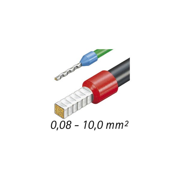 KNIPEX Crimpzange selbsteinstellend Fronteinführung 0,08-10 mm², L=190 mm