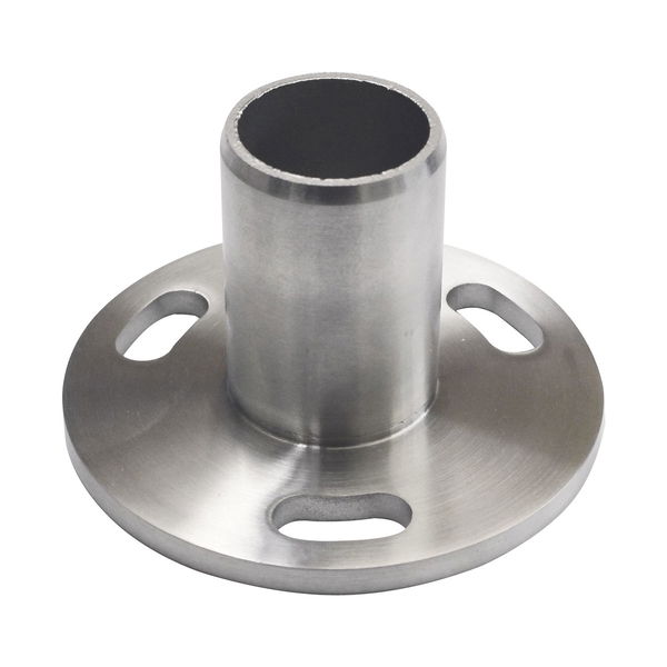 CROSO Einpressflansch für Rohr ø 42,4 x 2,0 mm, Platten ø 100 mm,Edelstahl V2A