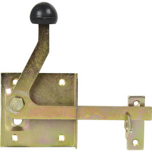 Gartentorfalle mit Schließhaken, 150 mm, Platte 80 x 80 mm, Stahl gelb verzinkt