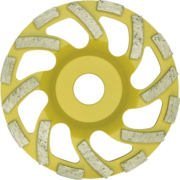DIEWE Diamant Trockenschleifteller New Fan Cup Gelb 125 x 22 x 22.23 mm