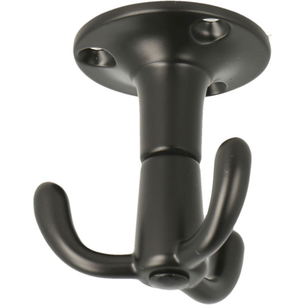 Dreifach Drehhaken Garderobe Spider – Drehhaken Decke ø 48mm, Höhe 52mm, Zamak, schwarz matt