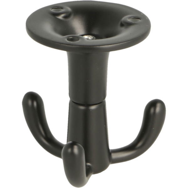 Dreifach Drehhaken Garderobe Spider – Drehhaken Decke ø 48mm, Höhe 52mm, Zamak, schwarz matt