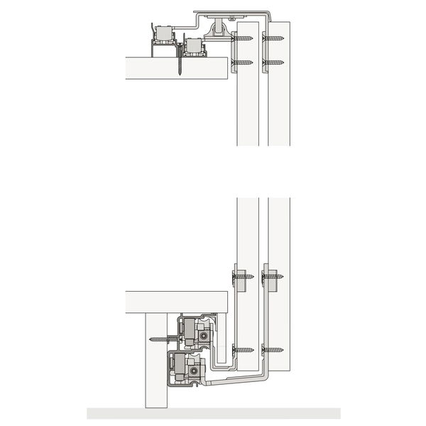 HAWA Combino 65 H FS Beschlägegarnitur 1400 x 2600, 2 türig untenlaufend