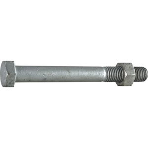 Stahlbauschrauben M16x 50 Teilgewinde – Sechskantschrauben mit Mutter, Stahl feuerverzinkt 8.8 – 10 Stück
