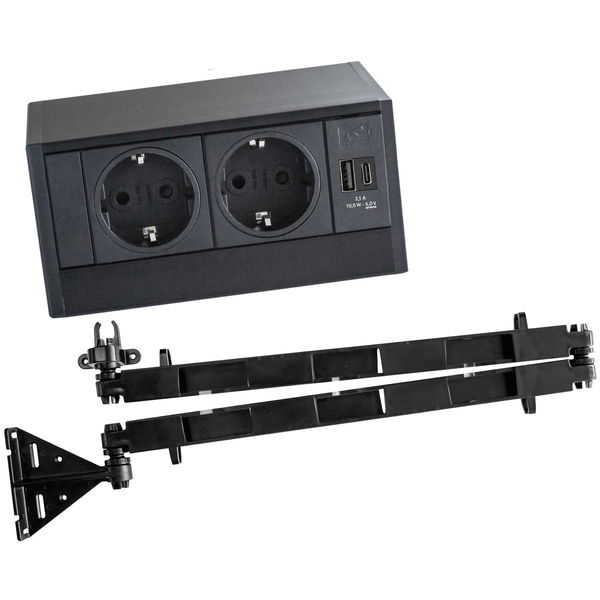 EVOline Steckdosenelement EVOline R-Dock 230 V + EVOline Wing