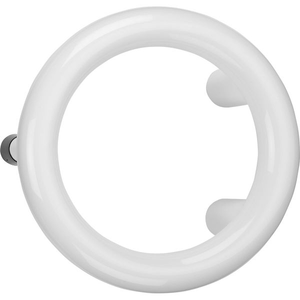 Eco Stoßgriff rund für Trennwand ø 210mm LA 100mm – Türgriff mit Anschlagpuffer, Kunststoff weiß