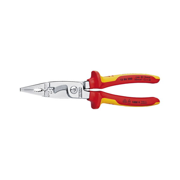 KNIPEX Elektro-Installationszange VDE mit 6 Funktionen Länge 200 mm