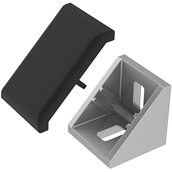 Fath Eckwinkel I 30×30 Set Item System mit Abdeckkappe + Befestigungsmaterial für Aluprofile und Flächenelemente mit Nut 6, Zinkdruckguss