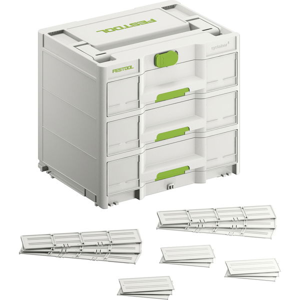 Festool Systainer 3 SYS3-SORT/3 M 337 – Systainer Schubladen sind bis 10kg belastbar ideal fü Werzkeug, Zubehör und Verbrauchsmaterialen