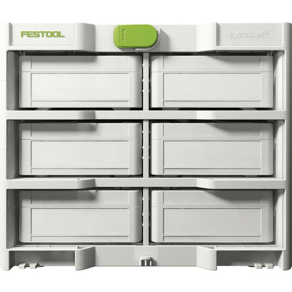 Festool Systainer 3 Rack Rahmen mit T-Loc Set – 2in1 Sortimentskasten und Werkzeugkoffer mit 6x Mini Systainer