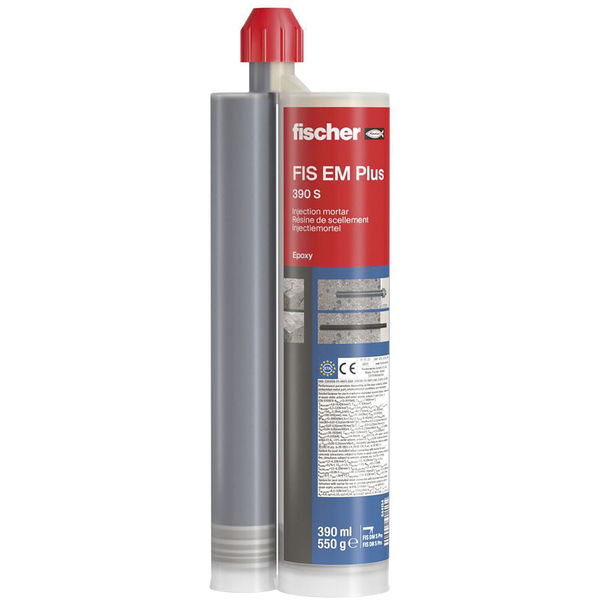 Fischer Injektionsmörtel FIS-EM-PLUS-390S – Epoxidharz Mörtel für gerissenem und ungeressinem Beton mit Bewertung, 390ml