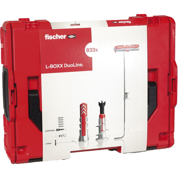 Fischer Duo-Line Dübel-Set in robuster und stabelbarer L-Boxx, Inhalt 833 Dübel