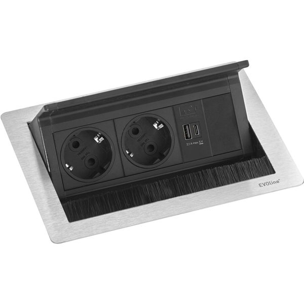 EVOline Steckdosenelement EVOline Flip Top Push 230 V