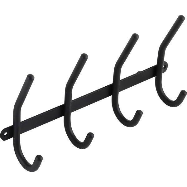 Technik Team Garderobenleiste Gelon Hakenleiste mit 4 Haken, Breite 310mm, Stahl schwarz matt