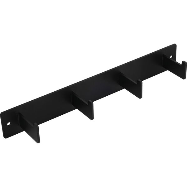 Technik Team Garderobenleiste Gelos 4 Garderobenhaken, 290mm Breite – Wandgarderobe, Garderobe Stahl schwarz matt pulverbeschichtet