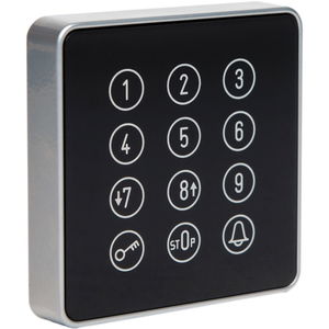Bluetoothfähige Tastatur Cody Touch, Acryl mit Metallrahmen, schwarz-silber