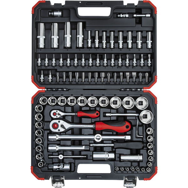 GEDORE RED Steckschlüssel-Satz 1/4″ + 1/2″ mit Umschaltknarren 94-teilig