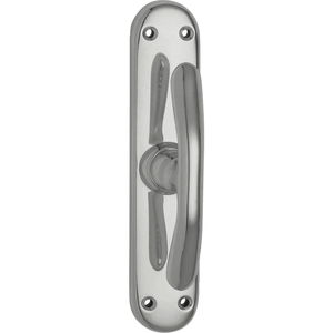 GRUNDMANN Fenstertrieb ELEGANT 521 – gebogen, Alu poliert, 1 Stück | Beschläge Fenstergriff