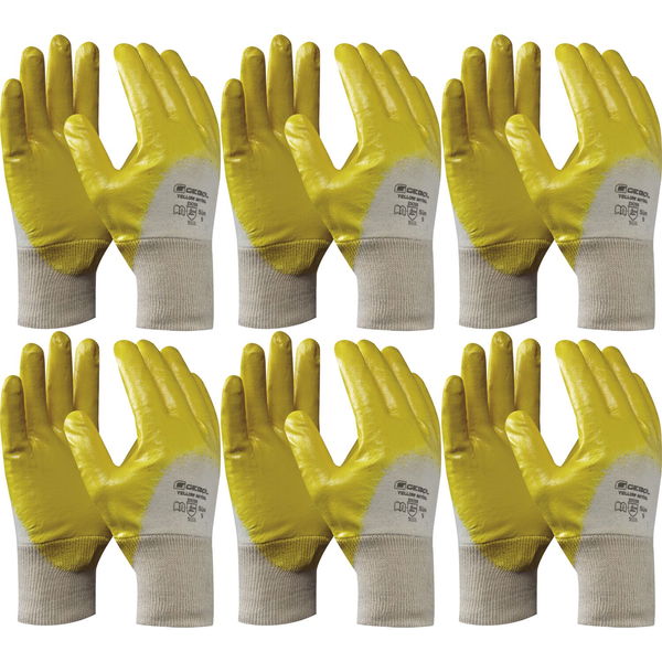 Schutzhandschuh Gebol Yellow Nitril Handschuh|6 Paar