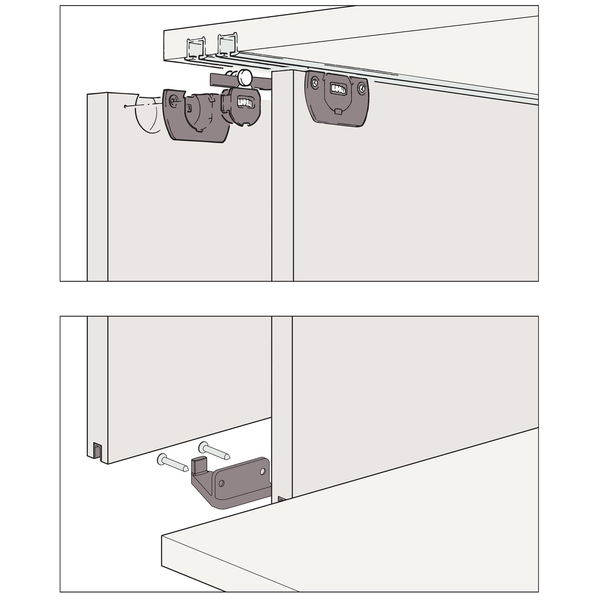 EKU CLIPO 15 H MS Schiebetürbeschlag Garnitur | 1400x1000mm für 2 Türen | höhenverstellbar, anthrazit