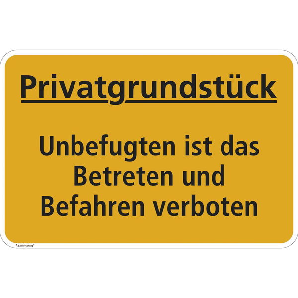 Hinweisschilder Grundbesitzkennzeichnungen