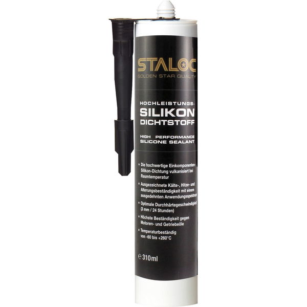 Staloc Silikon Dichtstoff ölbeständig OXIM Dichtmittel schwarz, 300ml