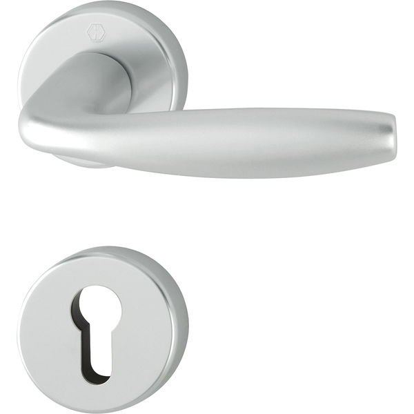 FH Drückergarnitur New York auf Rosette PZ, Aluminium