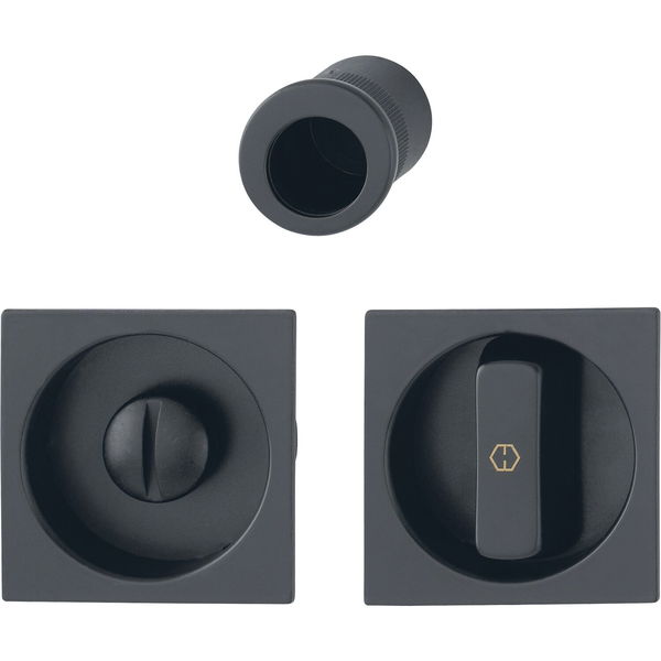 HOPPE Schiebetürmuschel Set 4921 – WC, eckige Rosette, Aluminium
