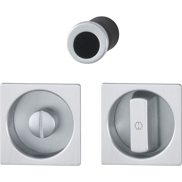 HOPPE Schiebetürmuschel Set 4921 – WC, eckige Rosette, Aluminium