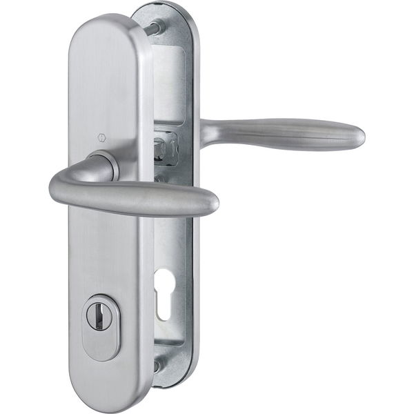 HOPPE Sicherheits- Drückergarnitur VERONA – DIN 92mm, edelstahl matt, 1 Stk