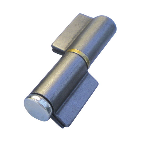Anschweißband 2-teilig I-Lappen; Stahl blank; Stift 16 mm mit Messingring