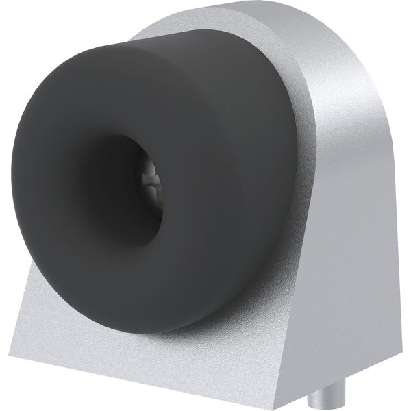 KWS Bodentürpuffer 2028 Aluminium silber – Türstopper mit schwarzem Gummi – Bodenmontage 37x48x50mm – für Türgewicht bis 30 kg