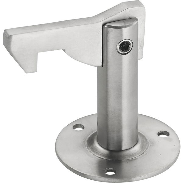 Torhalter 1311 mit Haltewinkel für Wand- und Bodenmontage, Stahl silber lackiert