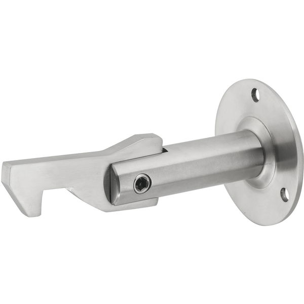 Torhalter 1311 mit Haltewinkel für Wand- und Bodenmontage, Stahl silber lackiert